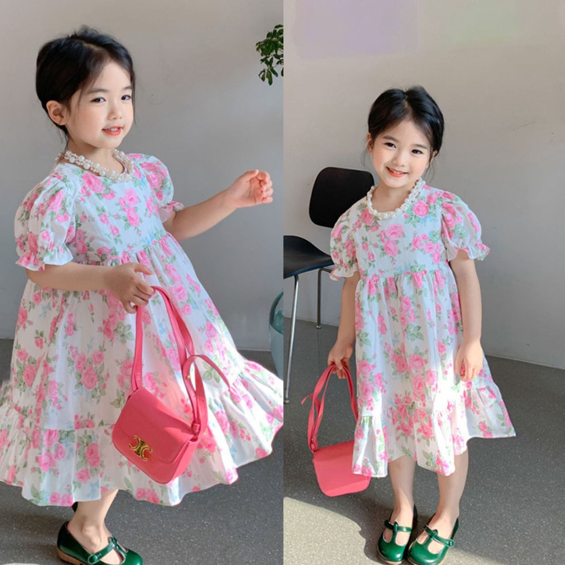 [507475] - Dress Fashion Anak Perempuan - Motif Red Rose