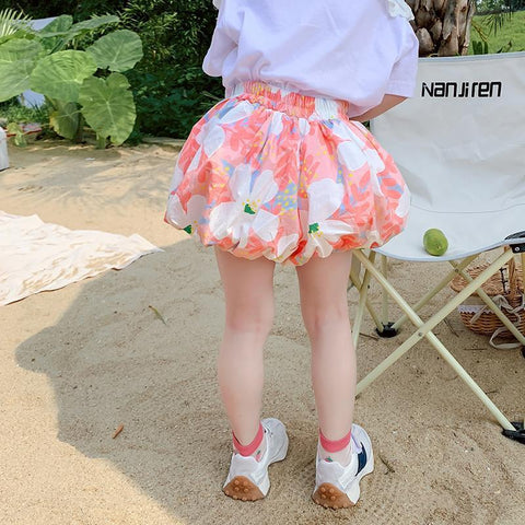 [507637] - Bawahan Celana Pendek Balon Bunga Anak Perempuan - Motif Blooming Flower