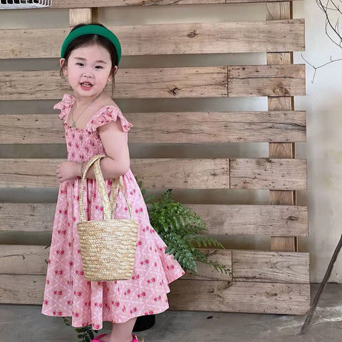 [507645] - Dress Lengan Kutung Anak Perempuan - Motif Rubber Flower