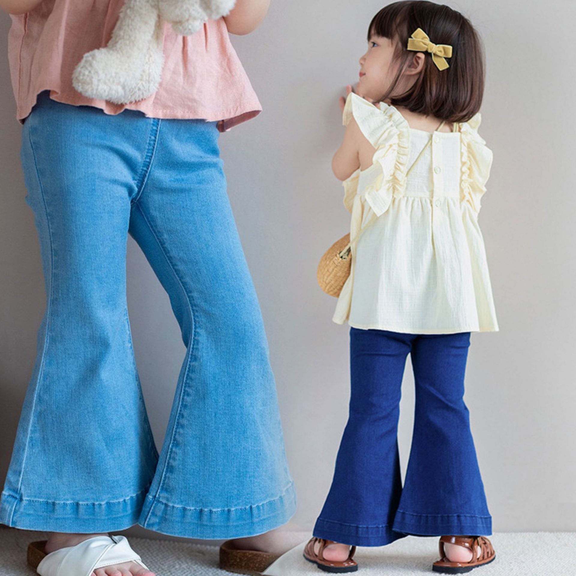 [507657] - Celana Panjang Jeans Cutbray Anak Perempuan - Motif Just Plain