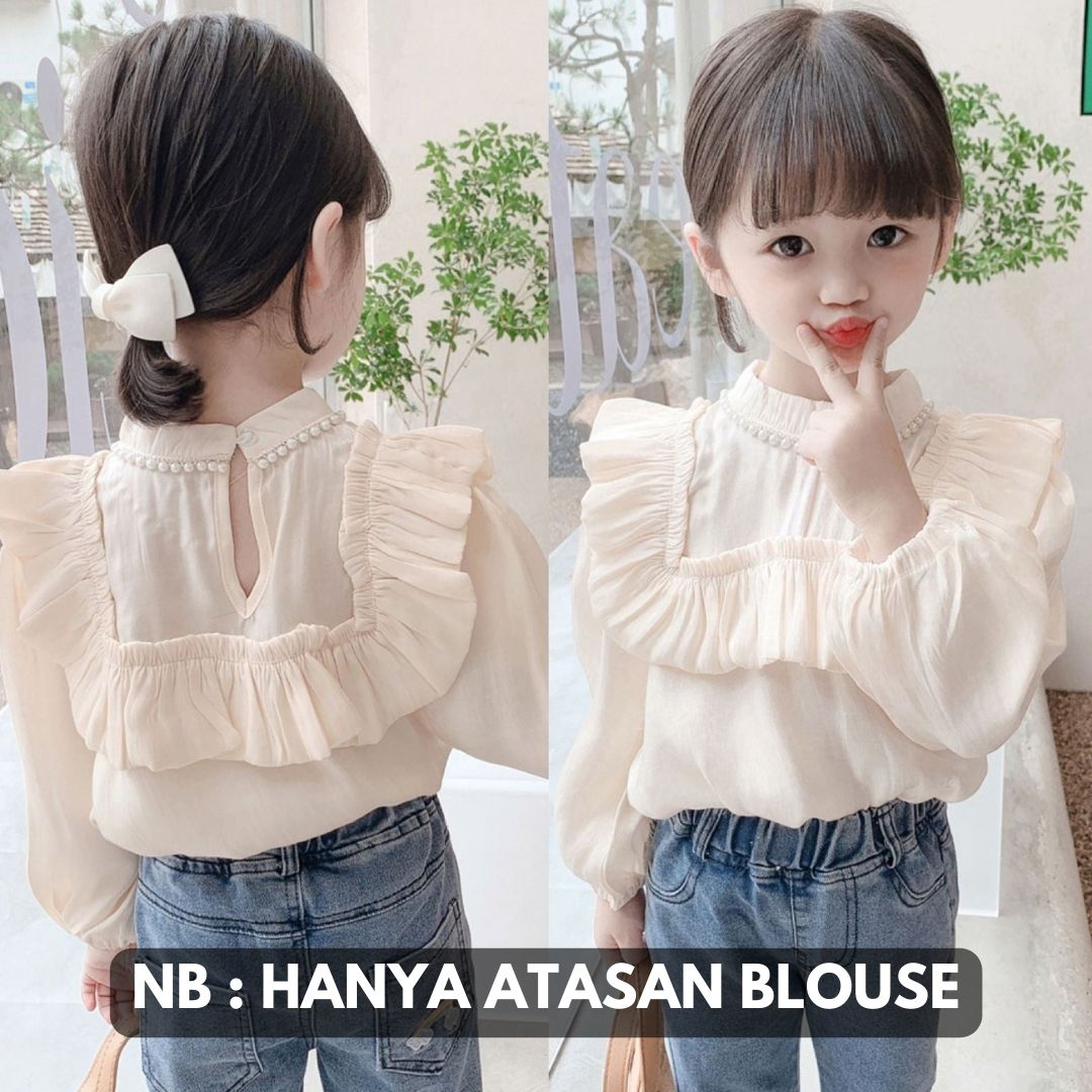 [507660] - Atasan Blouse Renda Lengan Panjang Anak Perempuan - Motif Pearl Collar