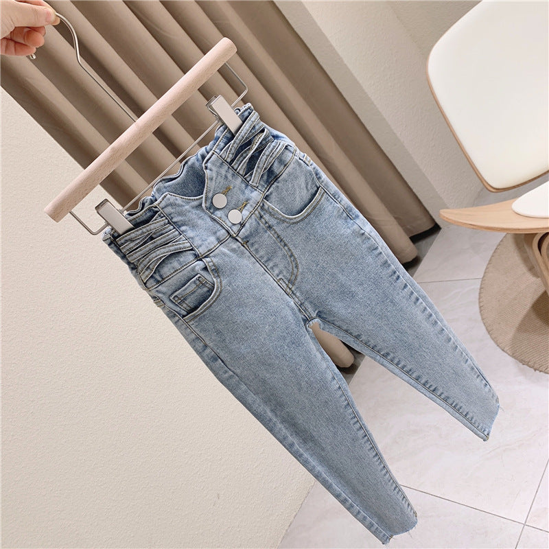 [507664] - Celana Panjang Jeans Slim Fit Anak Perempuan - Motif Three Ropes