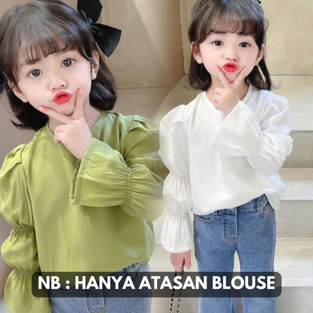 [507673] - Atasan Blouse Polos Lengan Panjang Anak Perempuan - Motif Tie Sleeve