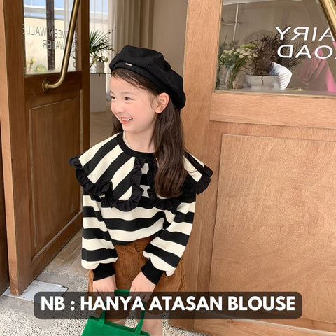 [507695] - Atasan Blouse Sweater Belang Anak Perempuan - Motif Sweet Stripes