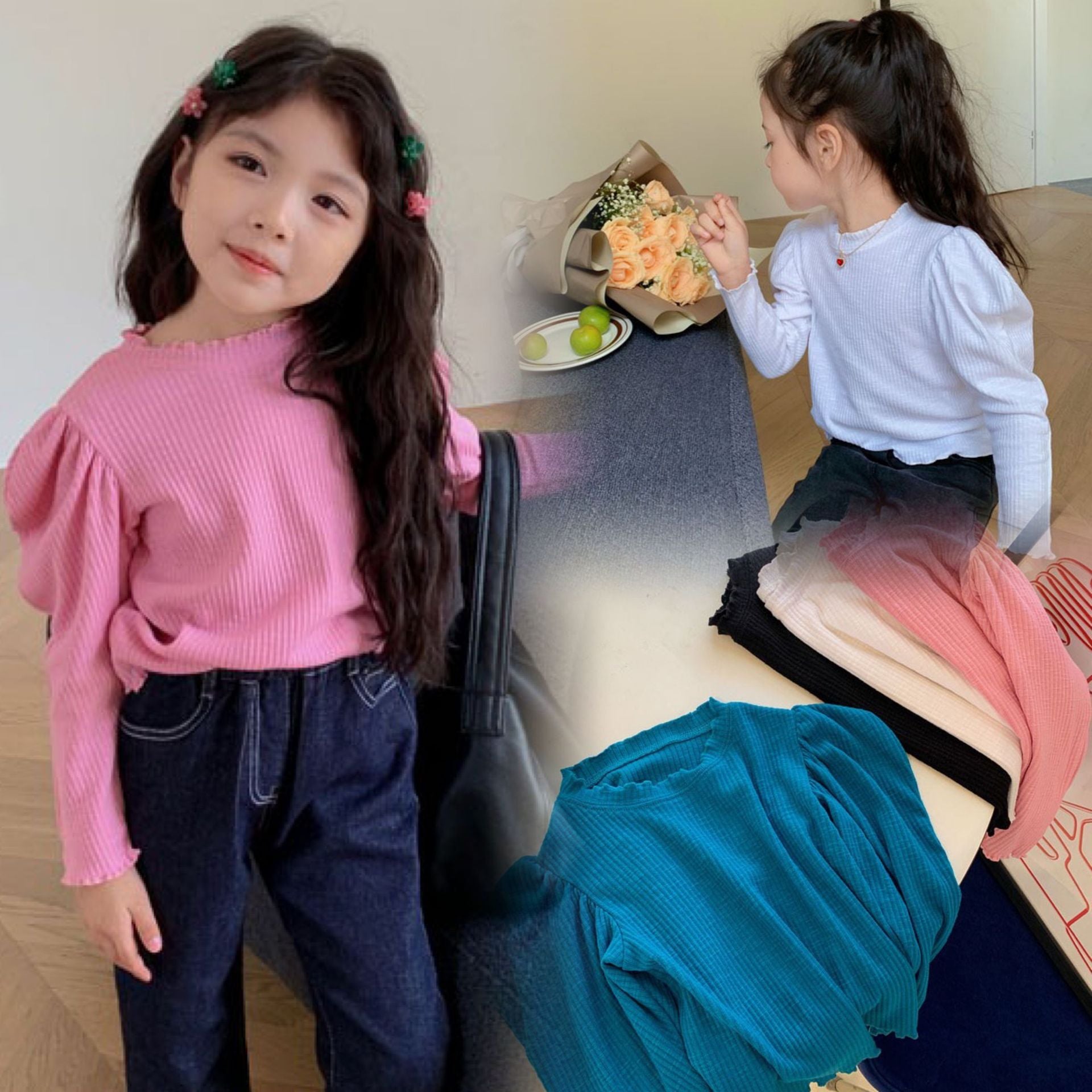 [507701] - Atasan Blouse Lengan Panjang Anak Perempuan - Motif Just plain