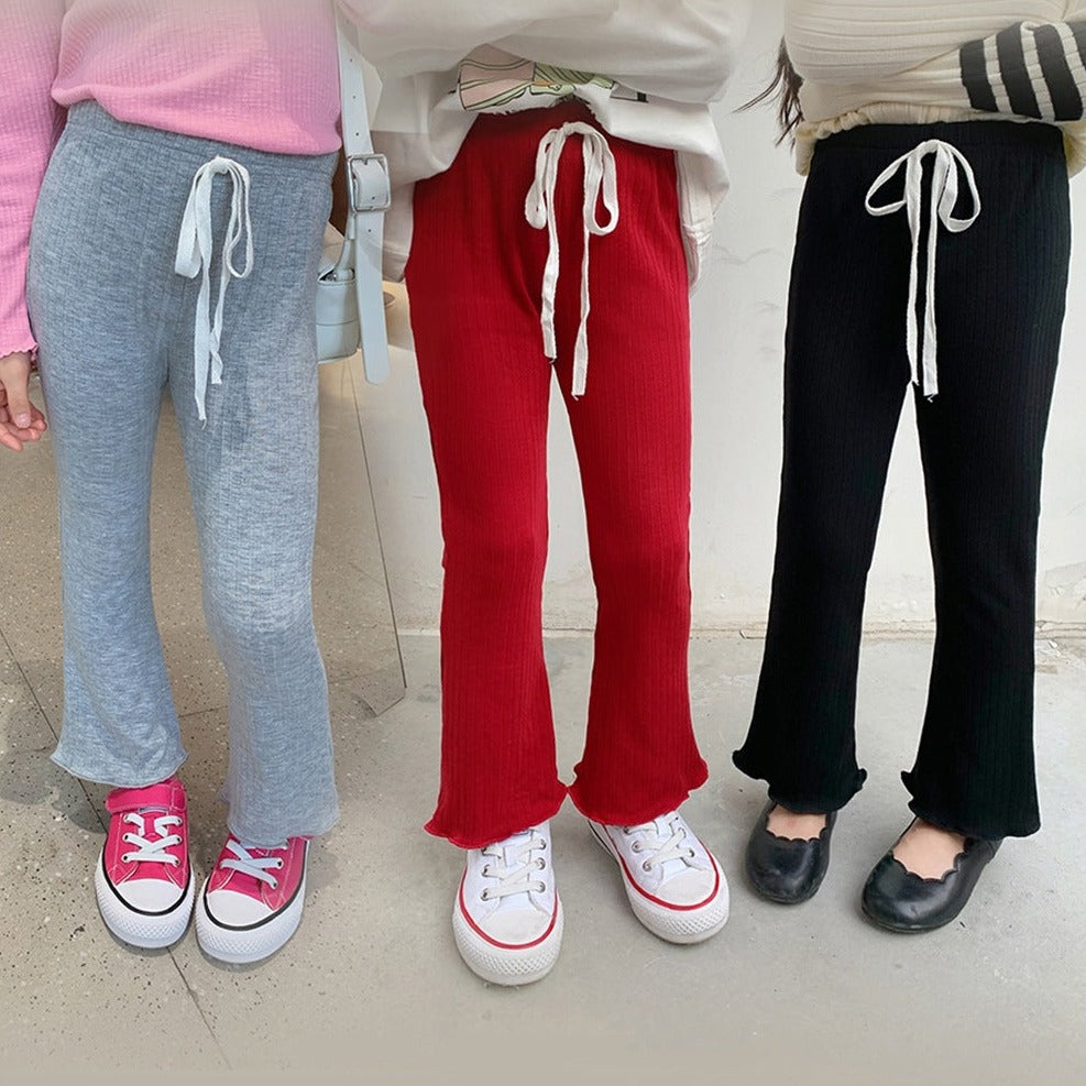 [507707] - Celana Panjang Legging Cutbray Import Anak Perempuan - Motif Rubber Rope