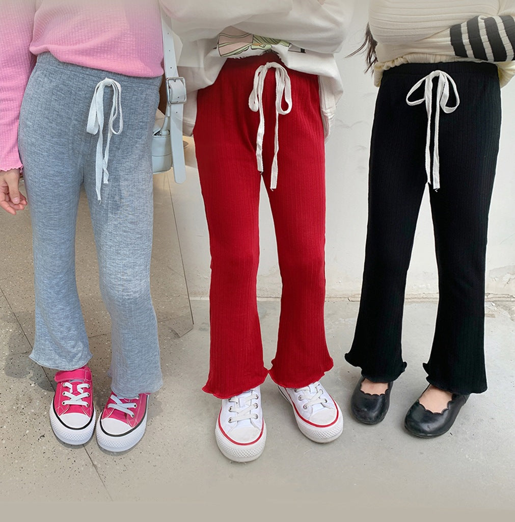 [507707] - Celana Panjang Legging Cutbray Import Anak Perempuan - Motif Rubber Rope