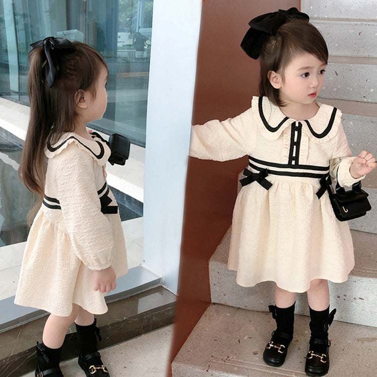 [507711] - Dress Kerah Renda Anak Perempuan - Motif Side Waistband
