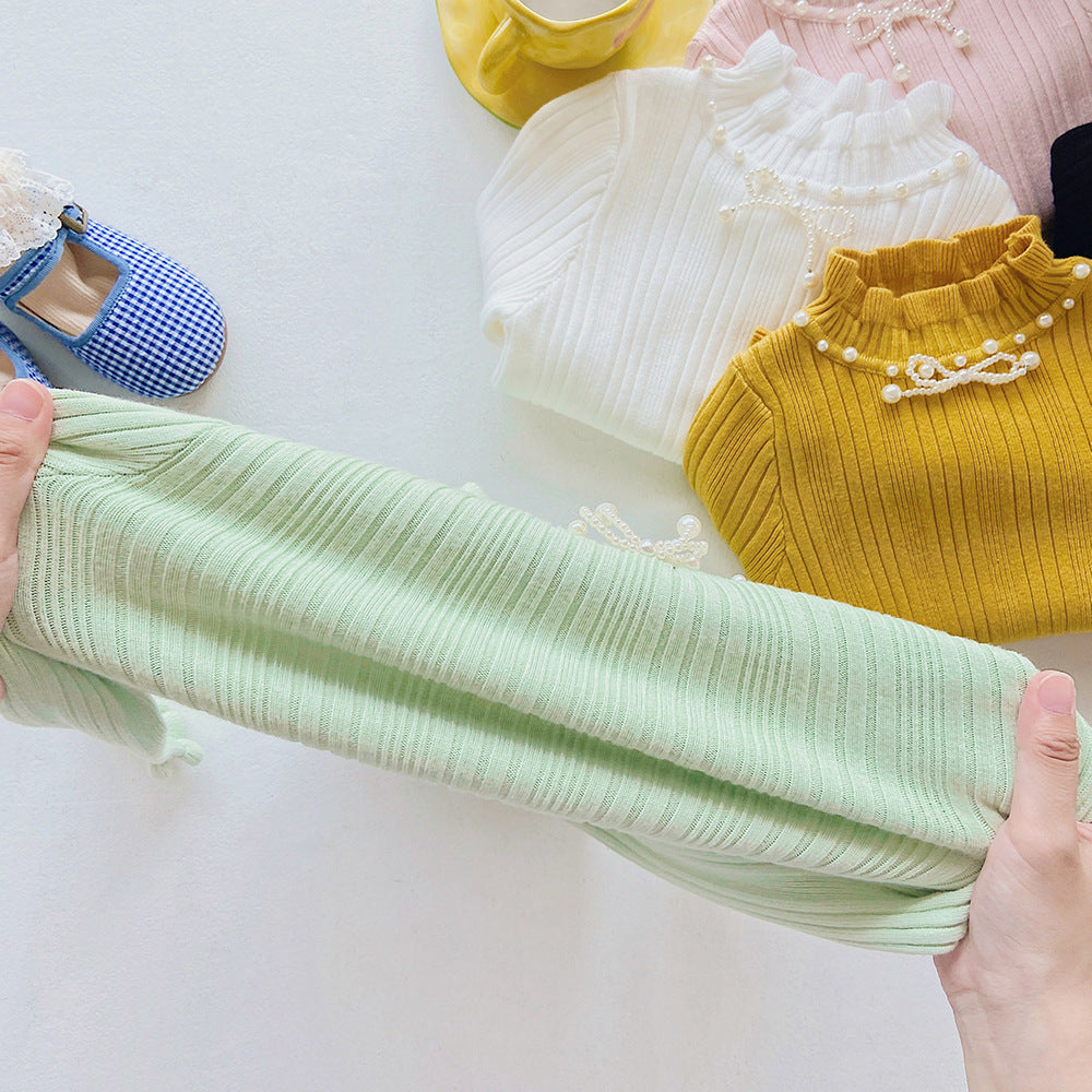 [507712] - Baju Atasan Sweater Rajut Lengan Panjang Anak Perempuan - Motif Plain Horizontal