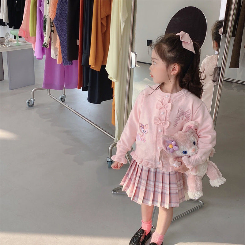 [507726] - Setelan Jaket Cardigan Rok Pendek Anak Perempuan - Motif Rabbit Ears