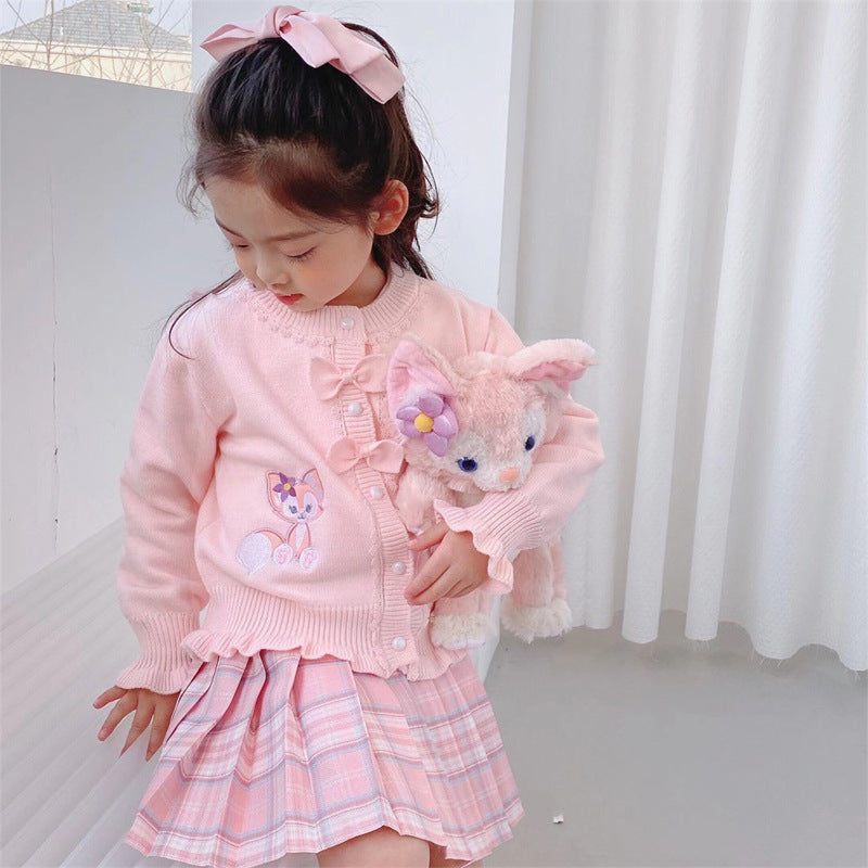 [507726] - Setelan Jaket Cardigan Rok Pendek Anak Perempuan - Motif Rabbit Ears