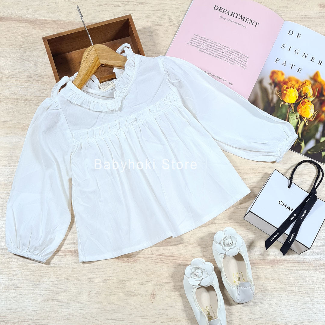 [507536] - Atasan Blouse Fashion Anak Perempuan - Motif Lace Collar