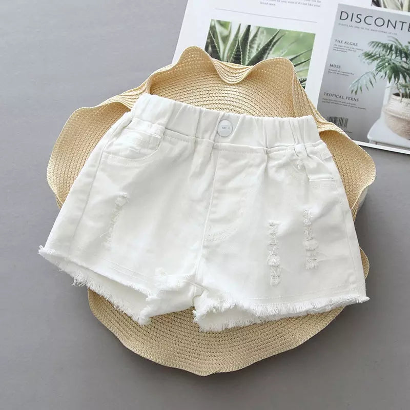 [508105-WHITE] - Celana Jeans Anak Kekinian - Motif Rows of Rips