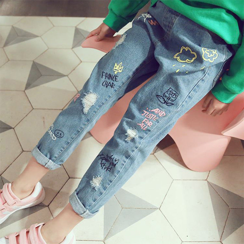 [508112] - Celana Jeans Anak Kekinian / Bawahan Anak - Motif Prince of Justice