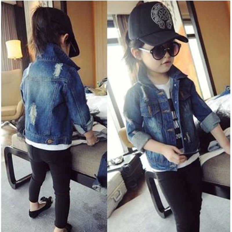 [508123] - Jaket Jeans Trendi Anak / Jaket Anak - Motif Tear Style