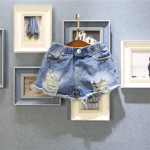 [508128] - Celana Jeans Anak Kekinian / Bawahan Pendek Anak - Motif Rows of Rips