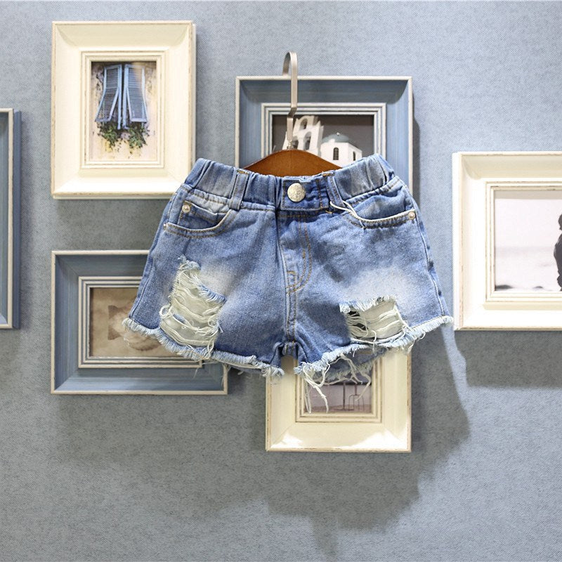 [508128] - Celana Jeans Anak Kekinian / Bawahan Pendek Anak - Motif Rows of Rips