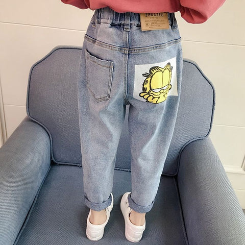 [508137] - Celana Jeans Anak Kekinian / Celana Anak - Motif Garfield Cartoon