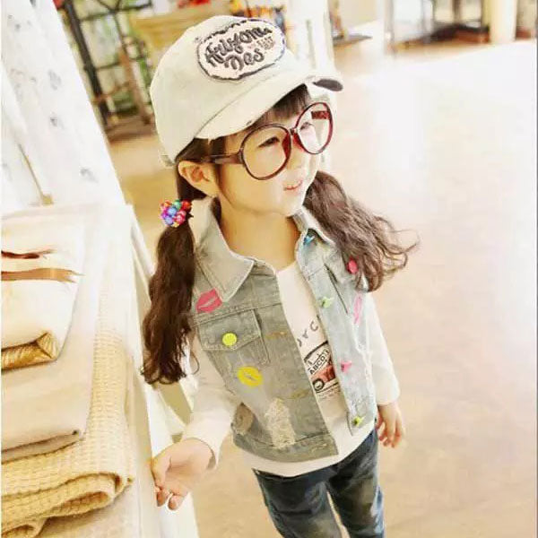 [508160] - Jaket Rompi Anak Perempuan Stylish - Motif Former Kiss