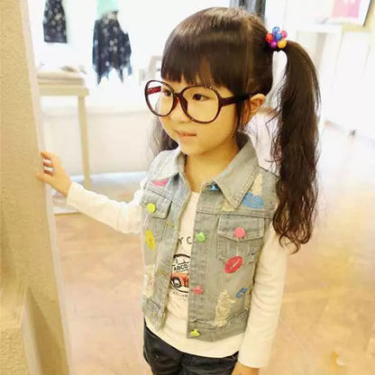 [508160] - Jaket Rompi Anak Perempuan Stylish - Motif Former Kiss