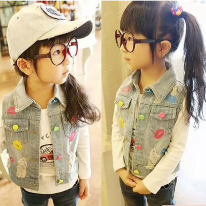 [508160] - Jaket Rompi Anak Perempuan Stylish - Motif Former Kiss