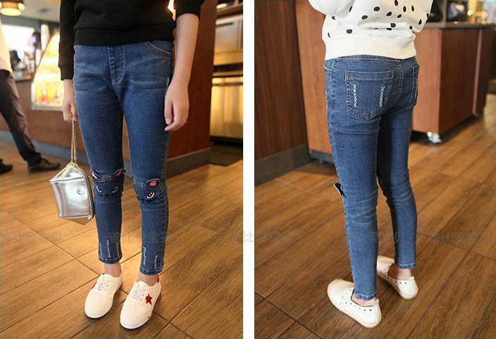 [508162] -Celana Panjang Jeans Anak Kekinian - Motif Cat Face
