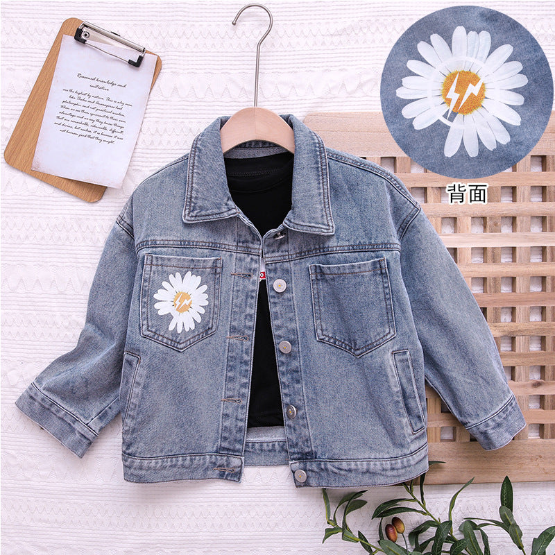 [508171] - Jaket Hypes Anak Perempuan Fashionable - Motif Aster Flower