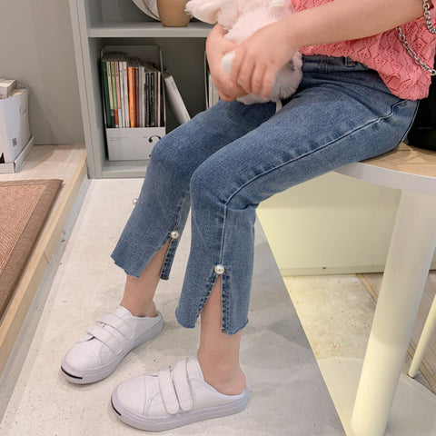 [508177] - Celana Jeans Panjang Fashion Anak Kekinian - Motif Pearl Split