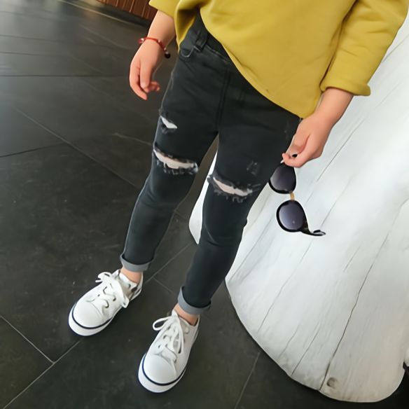 [508208] - Celana Panjang Skinny Jeans Sobek Anak Perempuan - Motif Ripped Tight