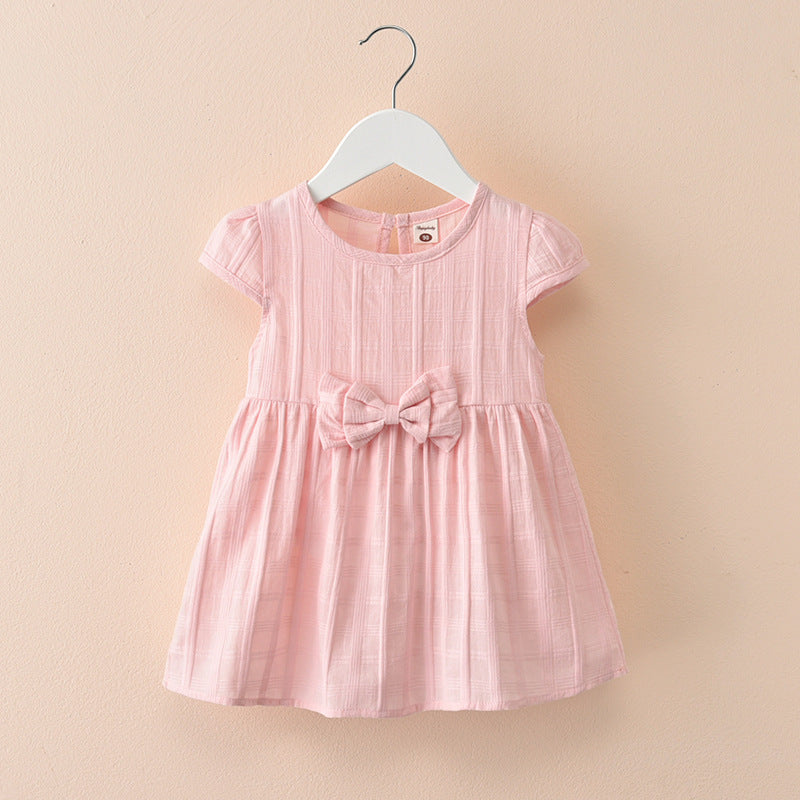 [511135-PINK] - Dress Kutung Anak Import Fashion Kekinian - Motif Ribbon Box