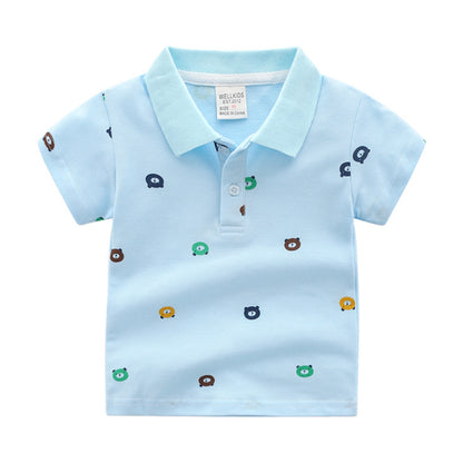 [513103] - Atasan Kaos Polo Fashion Anak Import - Motif Bear Head