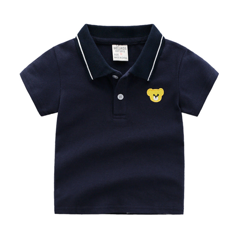 [513104] - Atasan Kaos Polo Fashion Anak - Motif Bear Logo Bordir