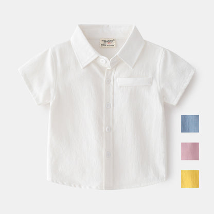 [513119] - Atasan Kemeja Fashion Anak Import - Motif Plain Color