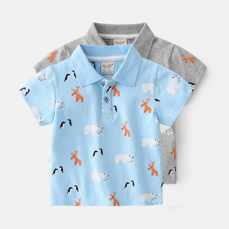 [513123] - Atasan Kaos Polo Fashion Anak - Motif Deer Bear