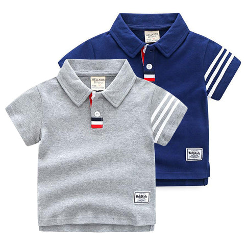 [513127] - Atasan Kaos Polo Fashion Anak - Motif Line Arm