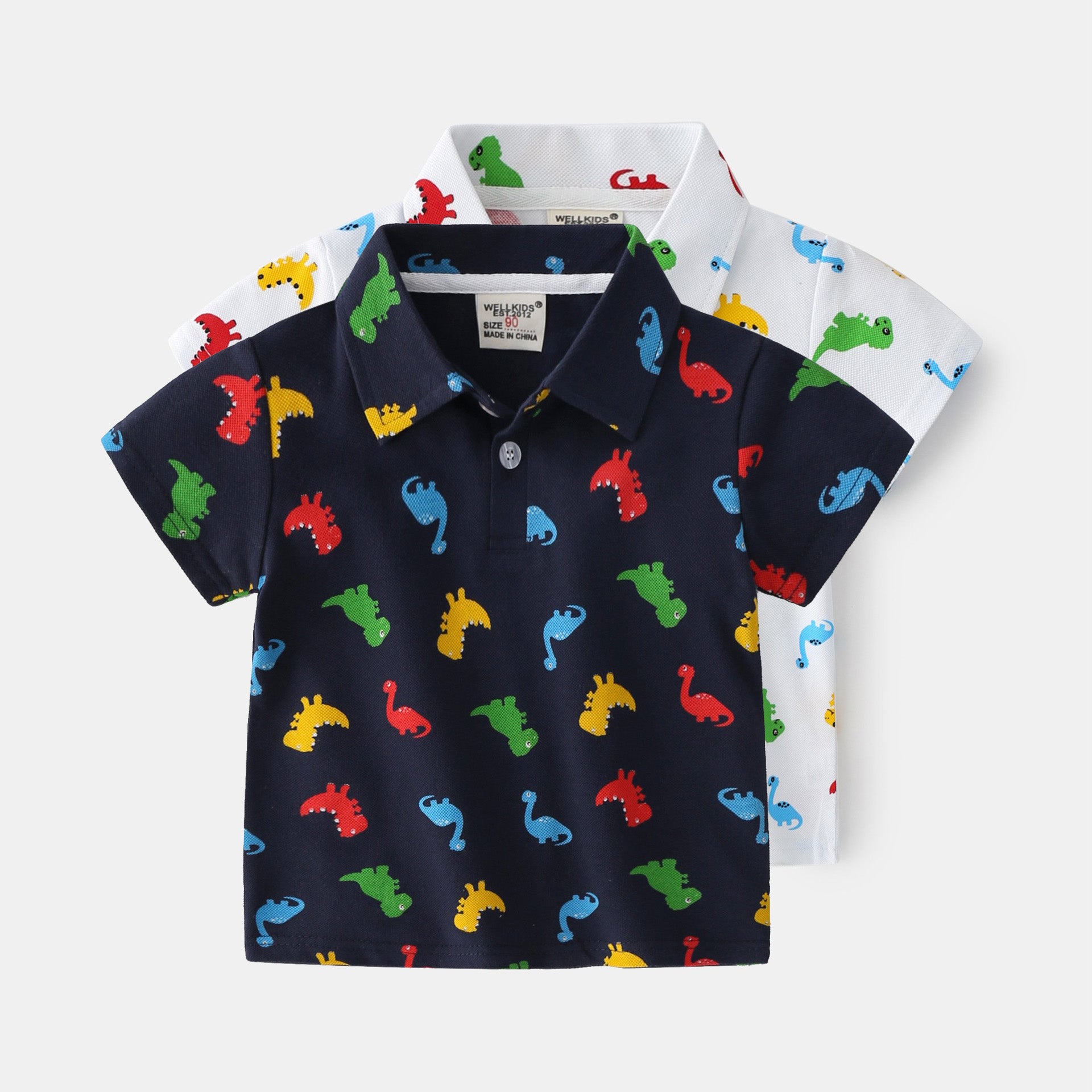[513128] - Atasan Kaos Polo Fashion Anak - Motif Colorful Dino