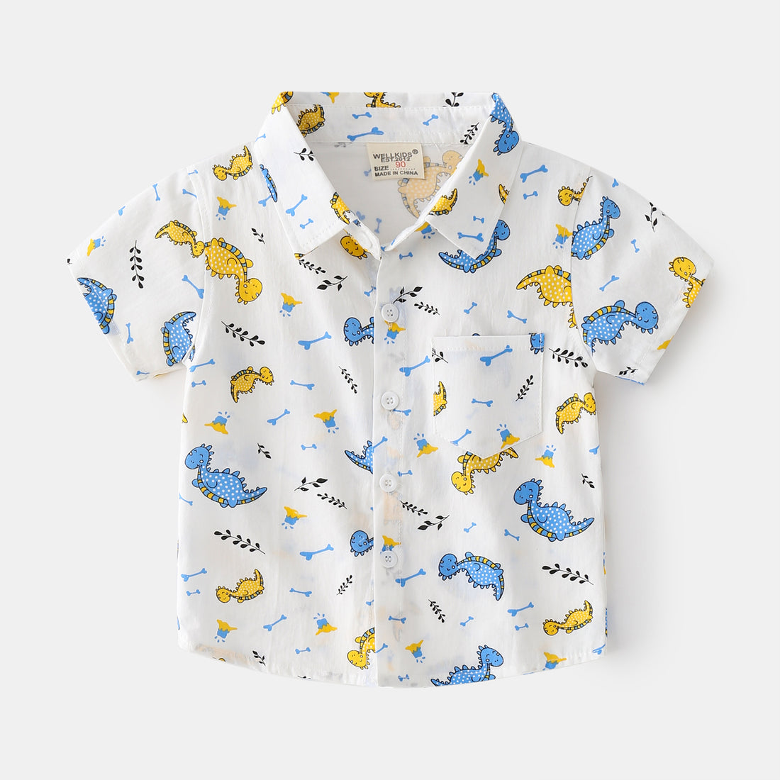 [513131] - Atasan Kemeja Fashion Anak Laki-Laki - Motif Little Dino