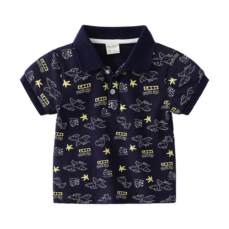 [513134] - Atasan Kaos Polo Fashion Anak - Motif Flying Dinosaur