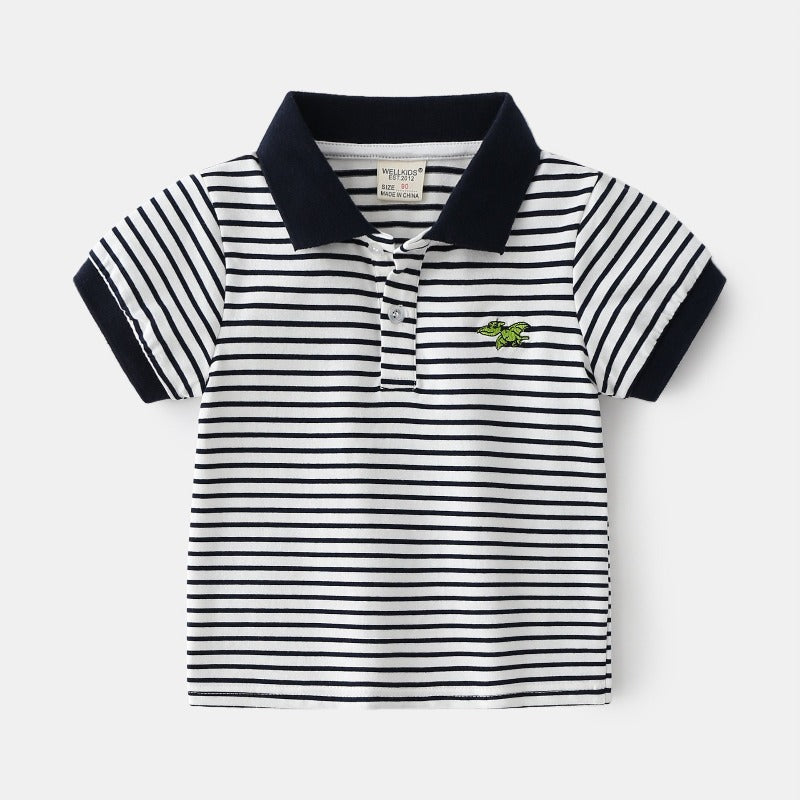 [513135] - Atasan Kaos Polo Fashion Anak Import - Motif Dino Logo Bordir