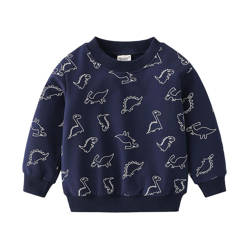 [513138] - Atasan Sweater Fashion Anak Laki-Laki Import - Motif Dino Family