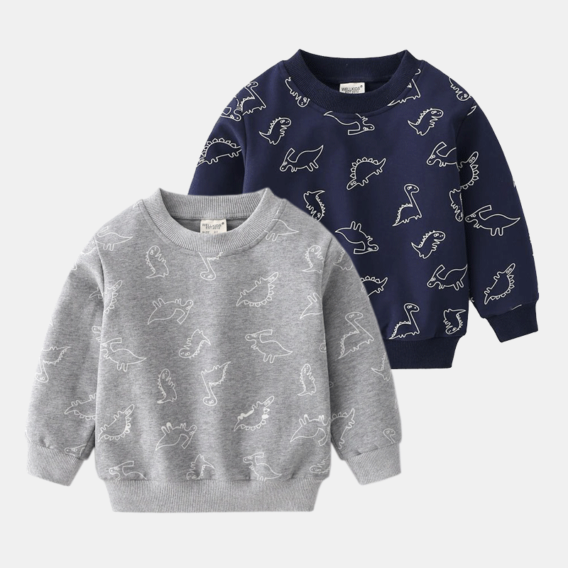 [513138] - Atasan Sweater Fashion Anak Laki-Laki - Motif Dino Family