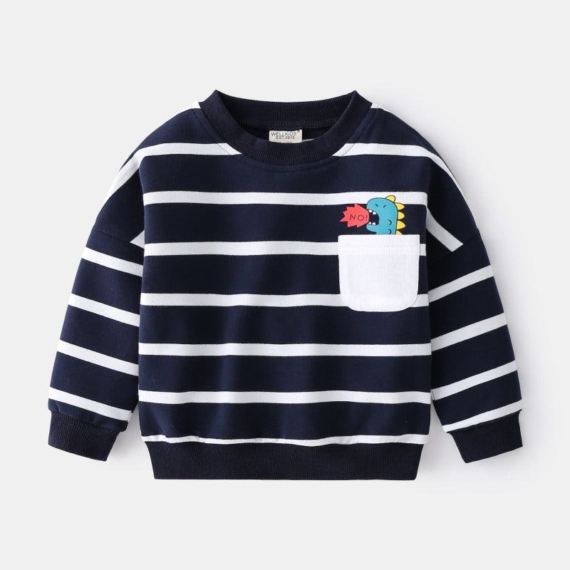 [513139] - Atasan Sweater Fashion Anak Laki-Laki - Motif Dino Pocket