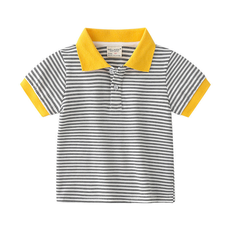 [513141] - Atasan Kaos Polo Fashion Anak Import - Motif Horizontal Line