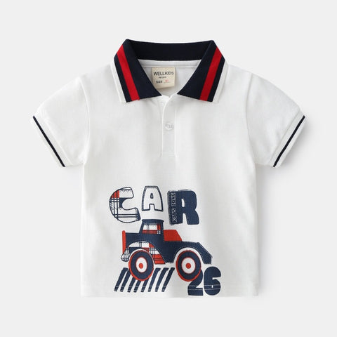 [513146] - Atasan Kaos Polo Fashion Anak - Motif Old Car