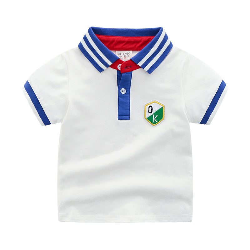 [513155] - Atasan Kaos Polo Fashion Anak Import - Motif Stripe Collar