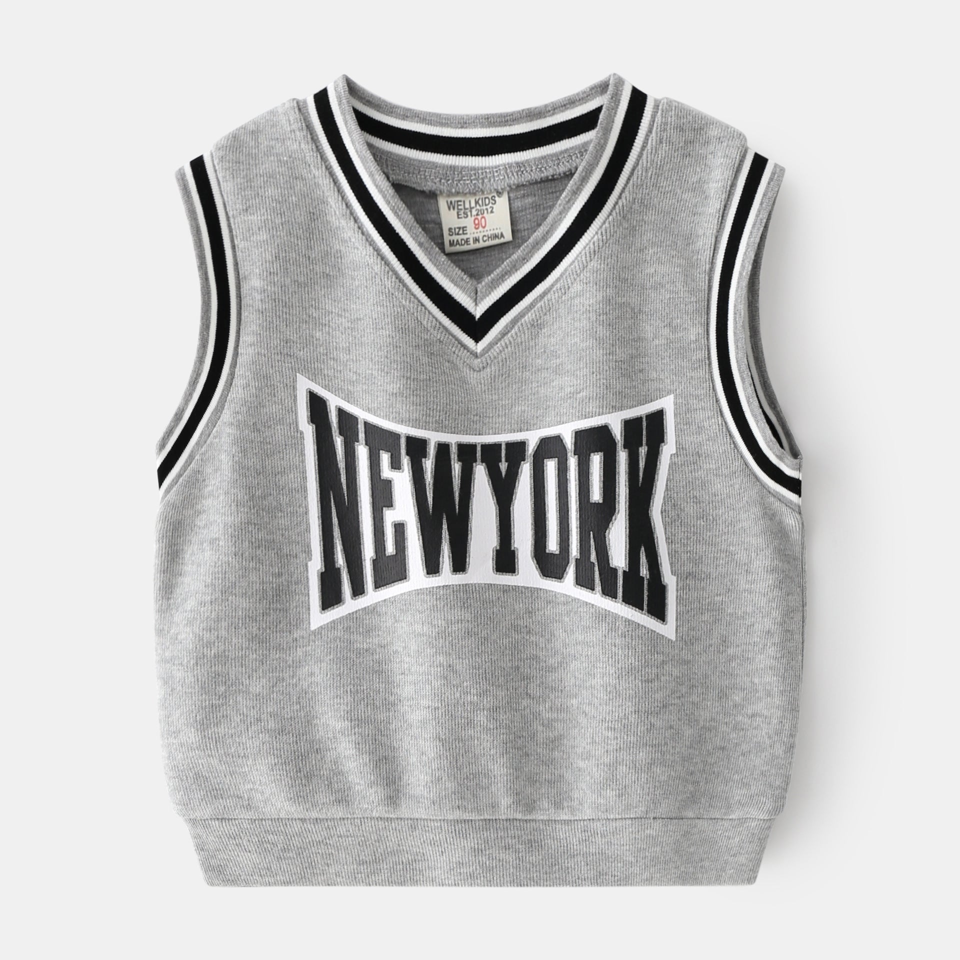 [513185] - Atasan Sweater Kutung Anak Import - Motif Newyork