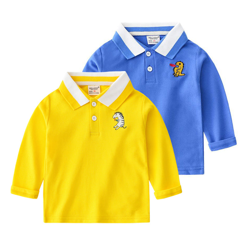 [513189] - Atasan Kaos Polo Anak Cowok - Motif Wild Animal