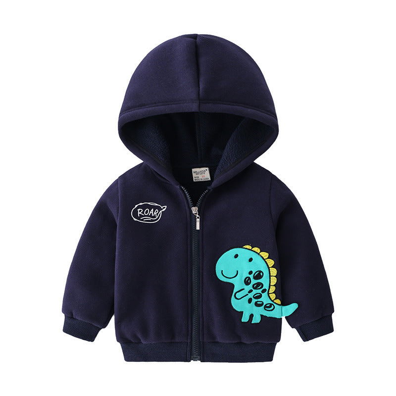 [513196] - Atasan Jaket Hoodie Anak - Motif Small Dino 3D
