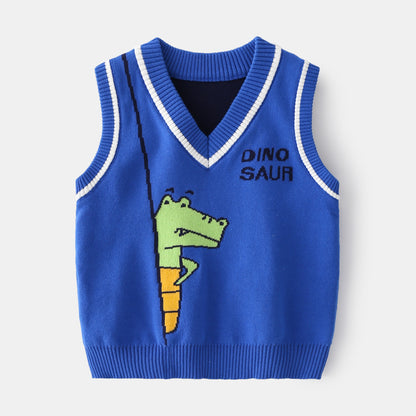 [513223] - Atasan Anak Sweater Kutung - Motif Half Dinosaur