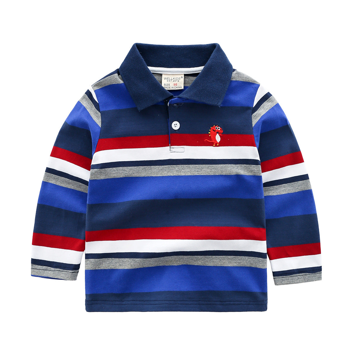 [513226] - Atasan Anak Cowok Kaos Polo - Motif Dino Line